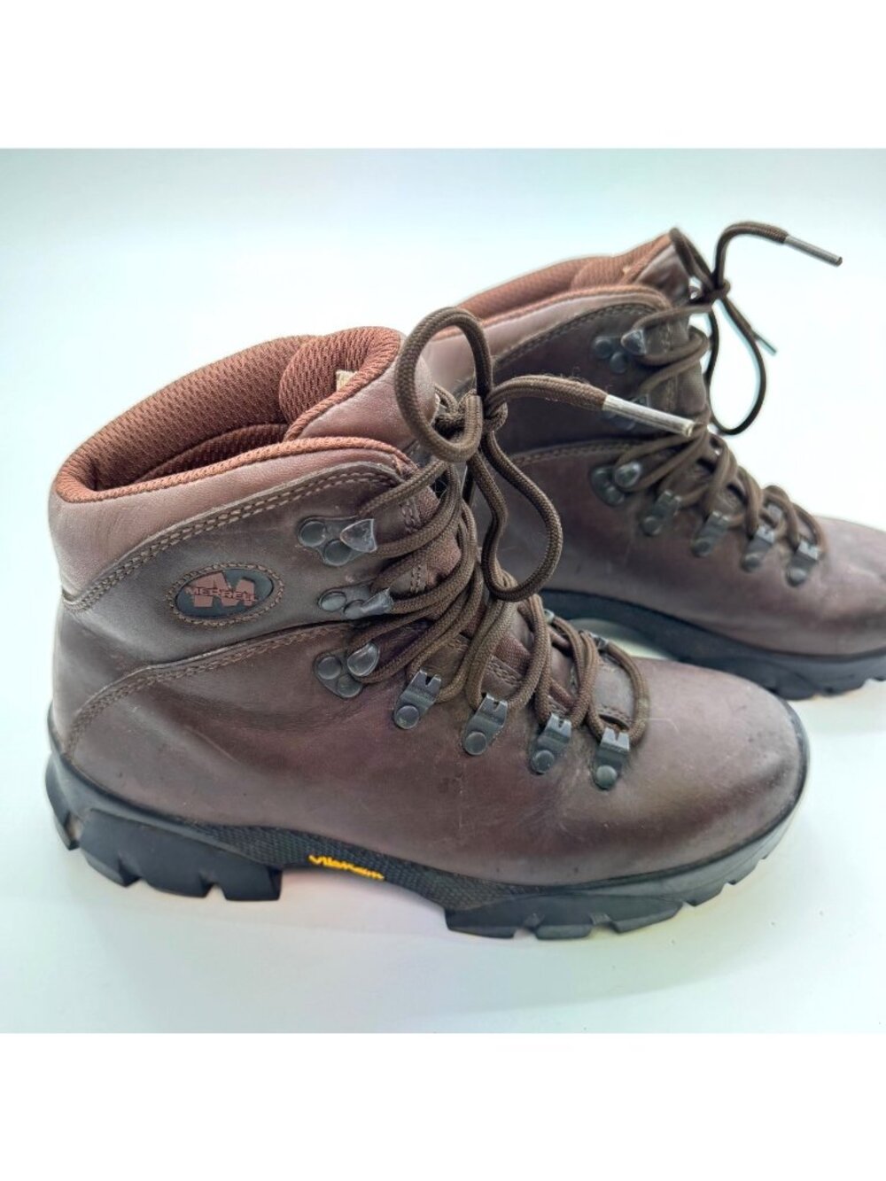 Merrell Summit ll Women’s 6.5 Brown Leather Hiking Boots Vibram Trail Outdoor
